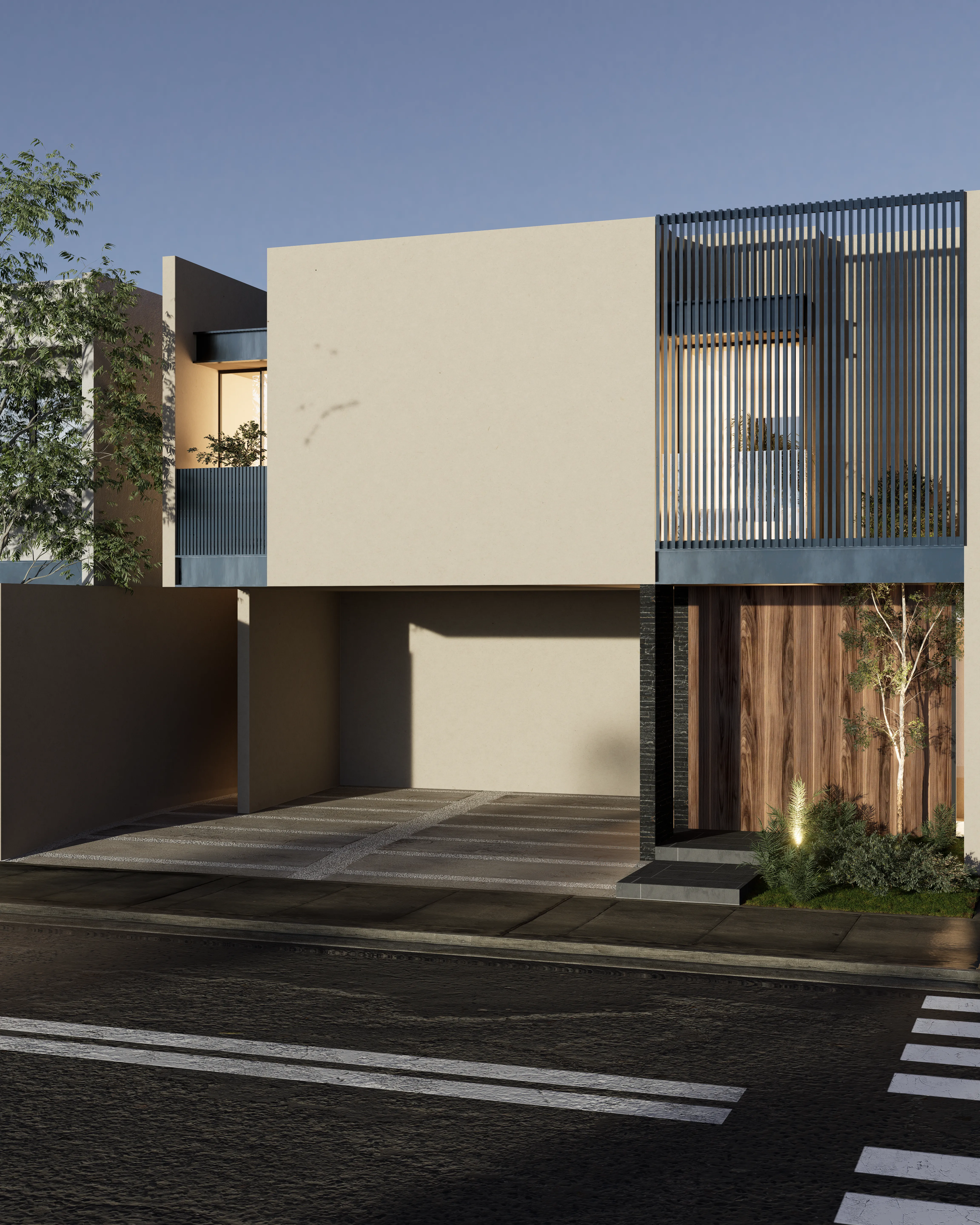 Fachada residencial contemporánea
